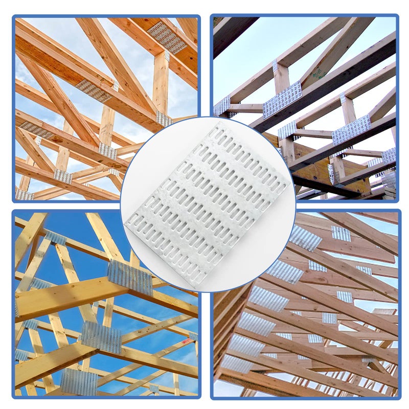 MOZCORN 40 Pack Truss Plate 4x6 Pronged Truss Plates with Nail Teeth Mending Plate for Wood Trusses Construction - Image 5